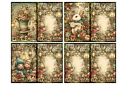 Christmas Alice Junk Journal Pages, a Seasonal Illustration by Print Haven Mochi Vintage (Thumbnail 5 of 11)