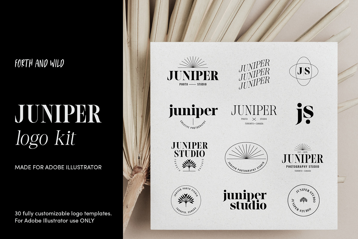 Minimal Logo Kit For Illustrator, a Branding & Logo Template by Forth and Wild (Photo 1 of 14)
