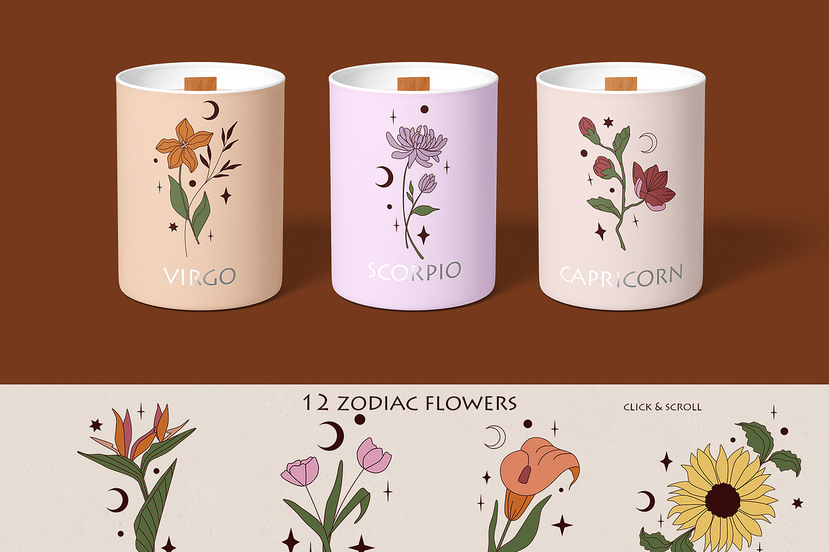 ZODIAC women and flowers collection, an Object Illustration by EasyArt (Photo 5 of 11)