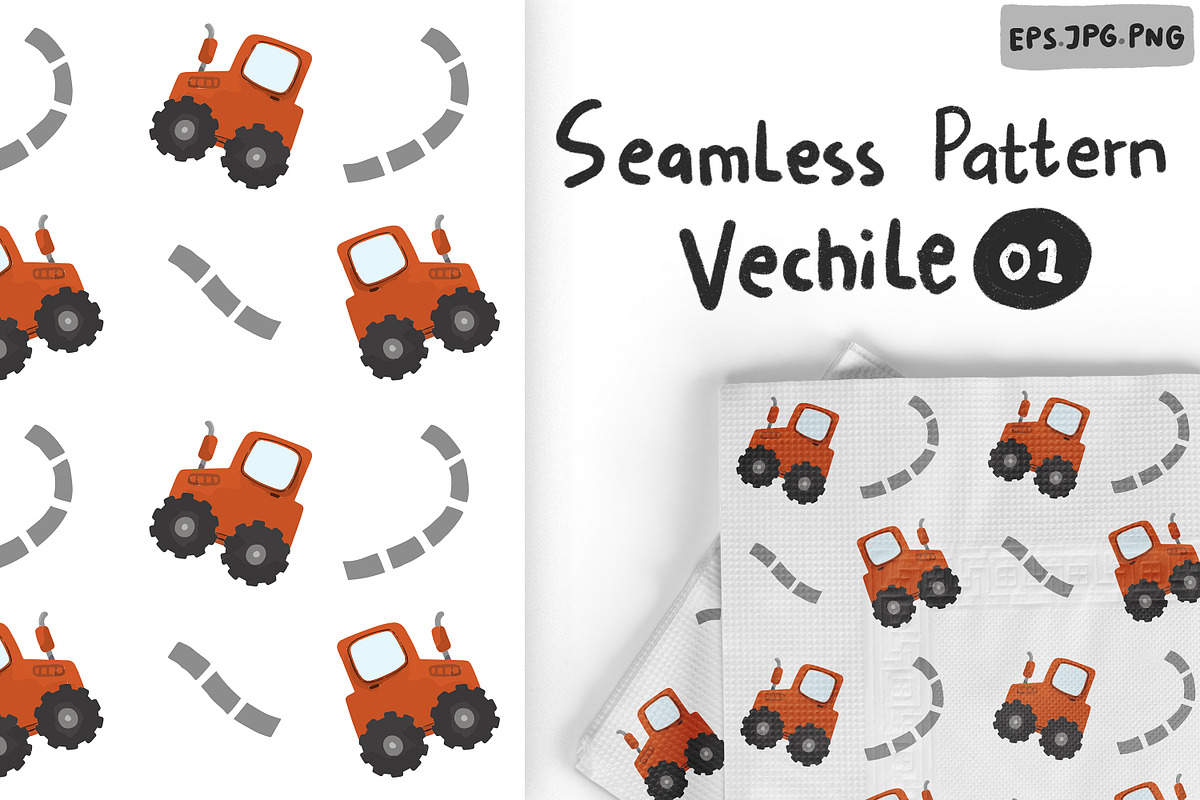 Vehicle seamless pattern Vol 01, a Pattern Graphic by RizkaNurfazrina (Photo 1 of 6)