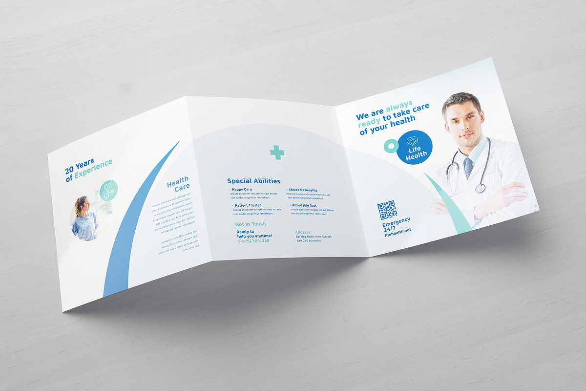 Medical Square Trifold Brochure, a Brochure Template by Designsoul14