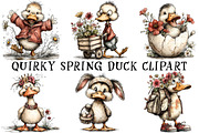 Quirky Spring Duck Clipart, an Illustration by OK Design (Thumbnail 2 of 6)