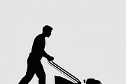 silhouette of a man mowing the lawn, an Illustration by Amazin_art (Thumbnail 10 of 21)