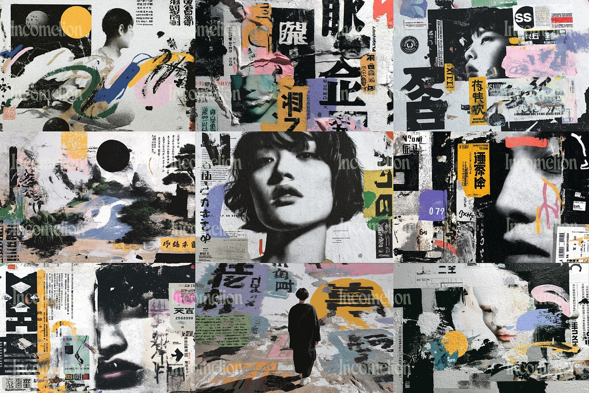 70 Japanese Collage Wallpapers, a Wallpaper Graphic by Incomelion (Photo 7 of 9)
