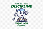 Mascot Golf Ball Character T-Shirt, a Sport Illustration by shaondesigns (Thumbnail 2 of 6)