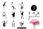 9 Ink Vectror Girls, a Graphic by Olga Bonitas (Thumbnail 1 of 5)