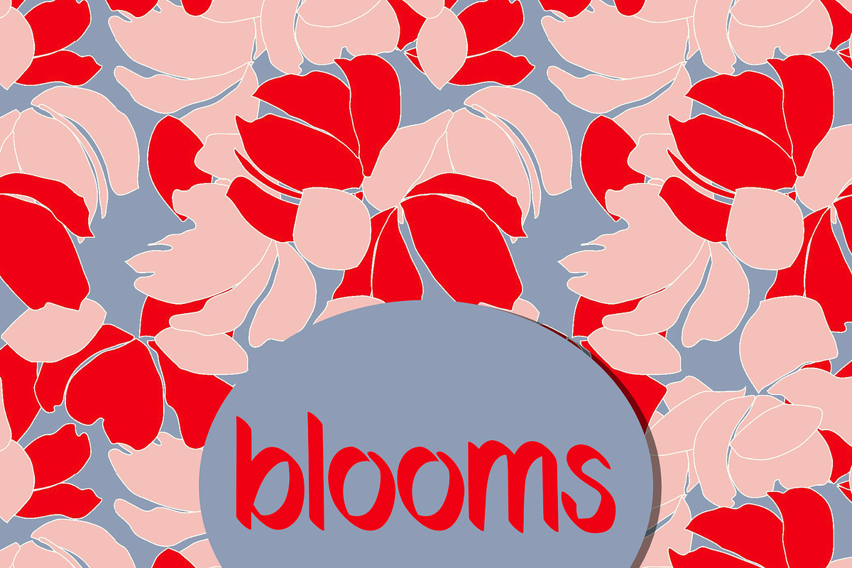 Vibrant bold blooms silhouette, a Pattern Graphic by Cotton Melon pattern Shop (Photo 1 of 5)