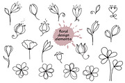 Hand drawn Vector Floral set, a Background Graphic by InkySplash (Thumbnail 2 of 5)