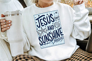 Jesus and Sunshine Summer Beach PNG, a Seasonal Illustration by Sublimation Artist (Thumbnail 2 of 9)