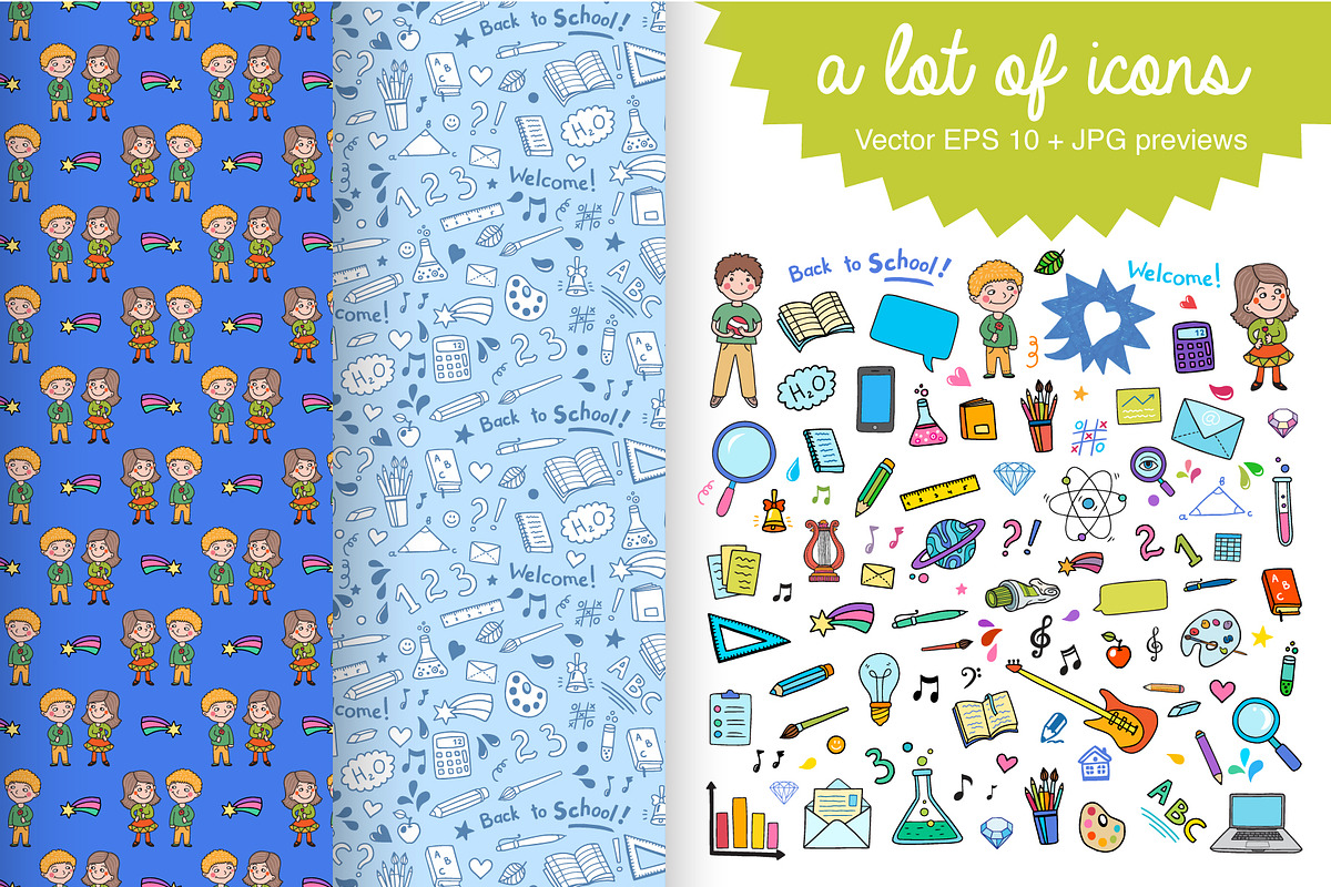 Back to school: vector set, an Education Illustration by natsa (Photo 3 of 5)