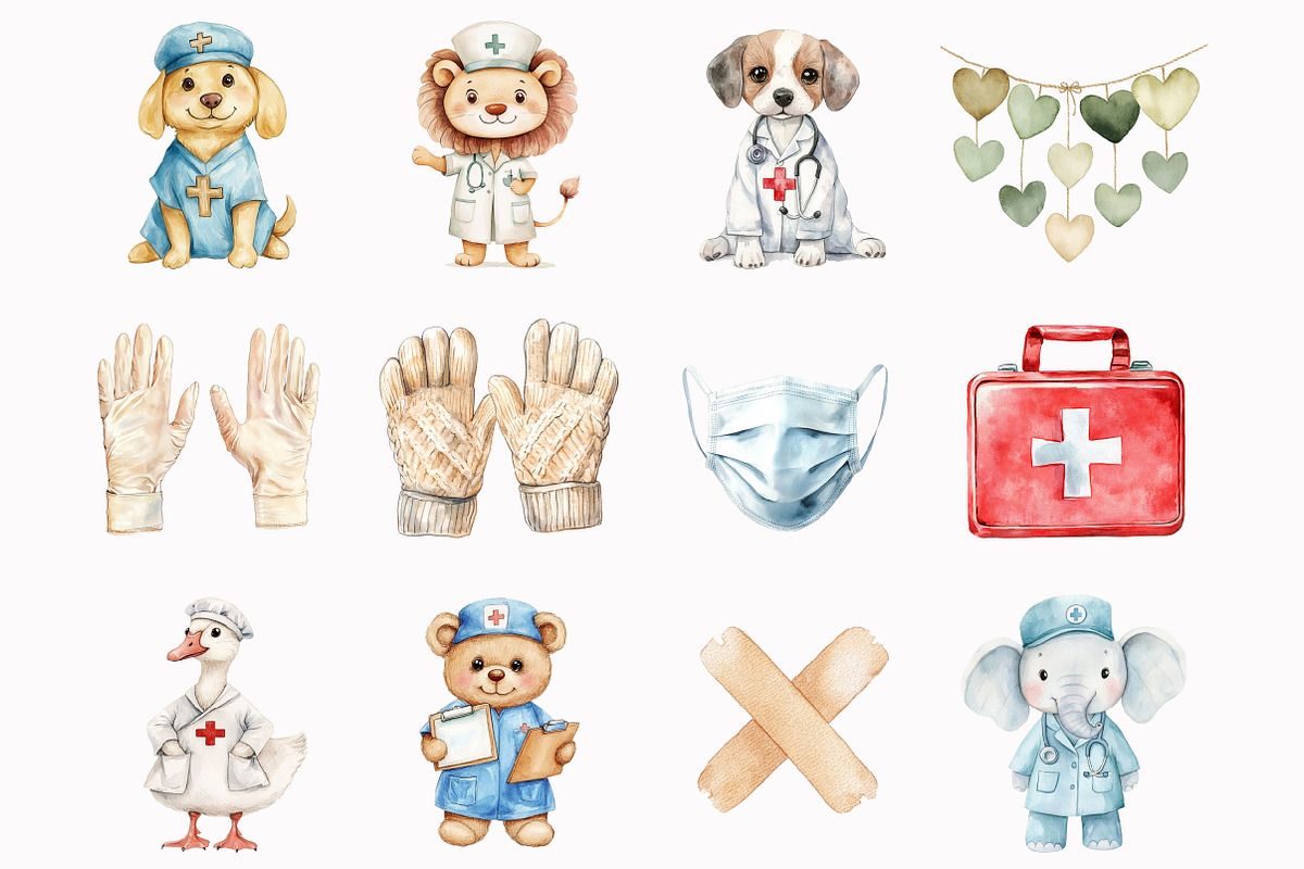 Nurse Animals Clipart, an Illustration by Design Market (Photo 4 of 4)