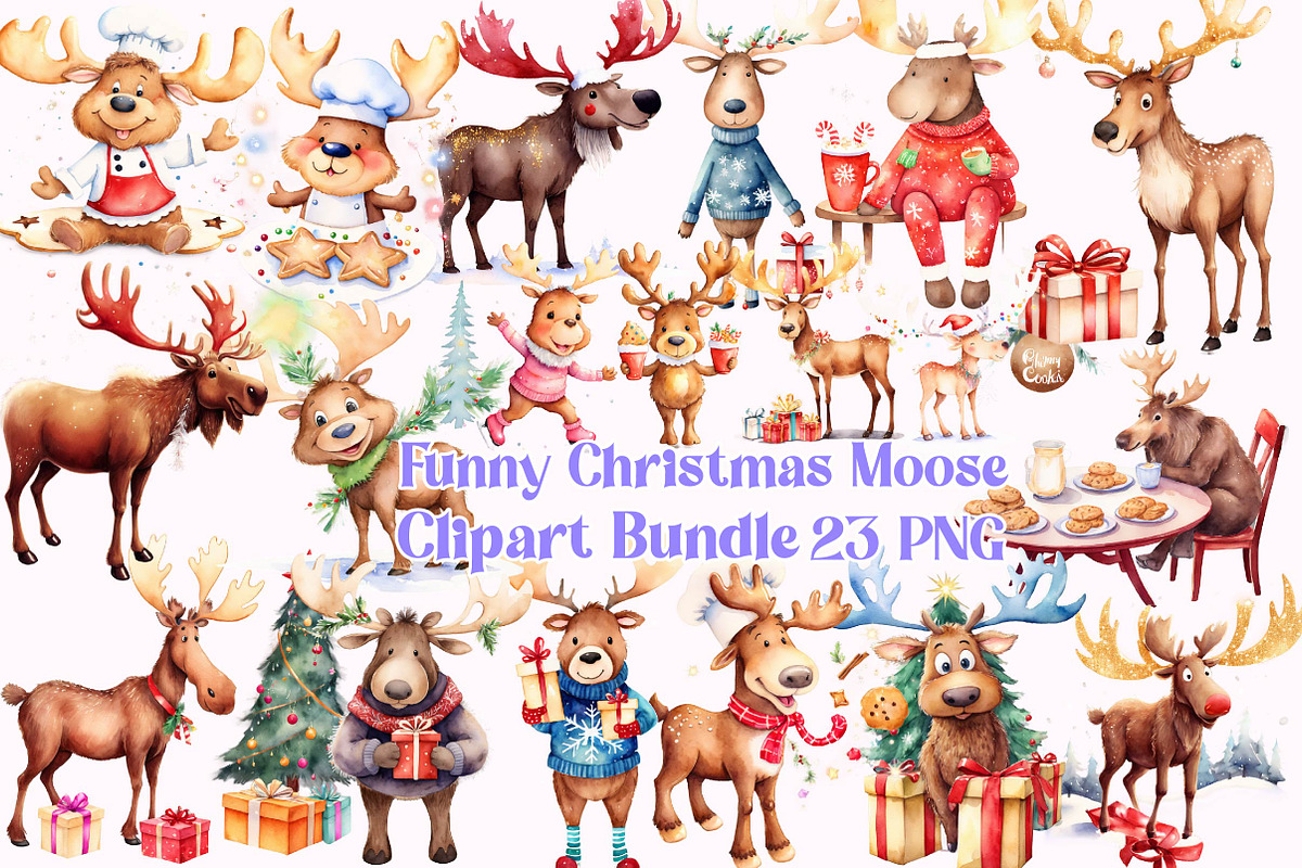 Funny Christmas Moose, an Illustration by Wow Magic (Photo 1 of 4)