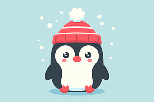 Winter baby penguin
