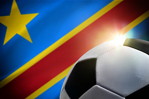 Soccer Ball with DR Congo Flag Background, a Sports & Recreation Photo by Davizro's Market
