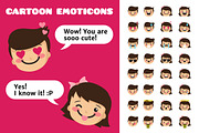 Little Cartoons. Boy&Girl Emoticons, a Person Illustration by Trapezoid (Thumbnail 1 of 3)