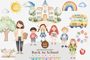 Watercolor Back to School Bundle