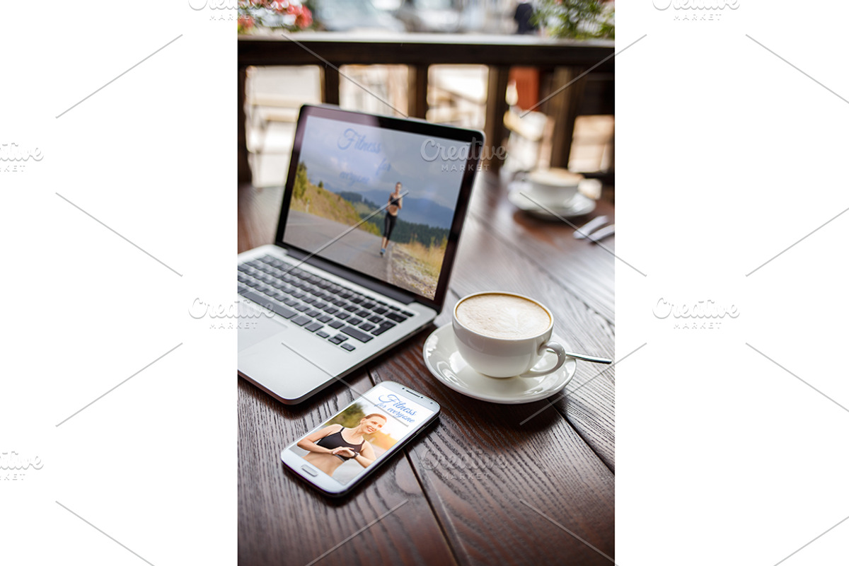 Mockup set with laptop and phone, a Mac Mockup by serkum (Photo 3 of 4)