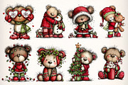 Christmas Teddy Bear Clipart, an Illustration by Dream Creation (Thumbnail 5 of 7)