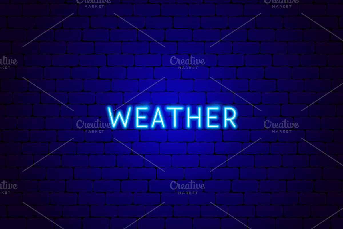 Weather Neon Vector Icons Set, an Outline Icon by Anna_leni (Photo 10 of 11)