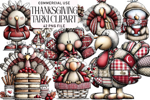 Whimsical Thanksgiving Tarki Clipart, an Illustration by Daily.Designs