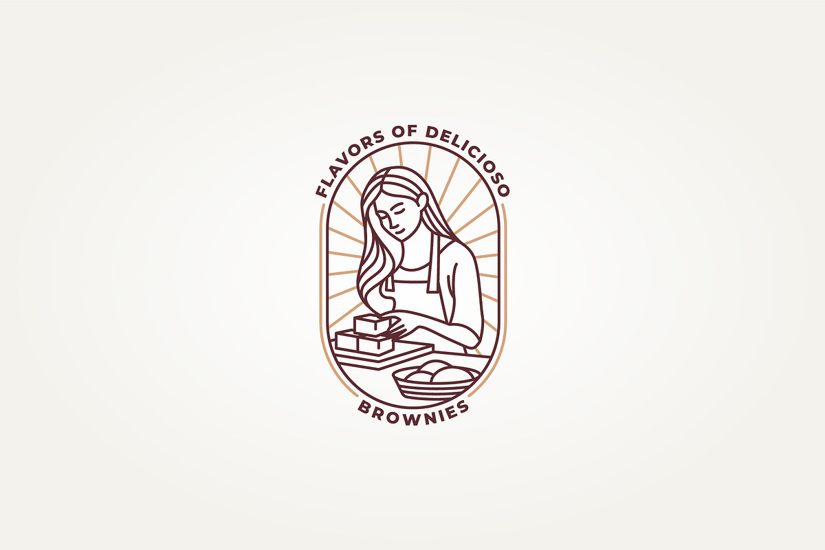 woman making brownies icon logo, a Branding & Logo Template by Blazybone (Photo 2 of 2)