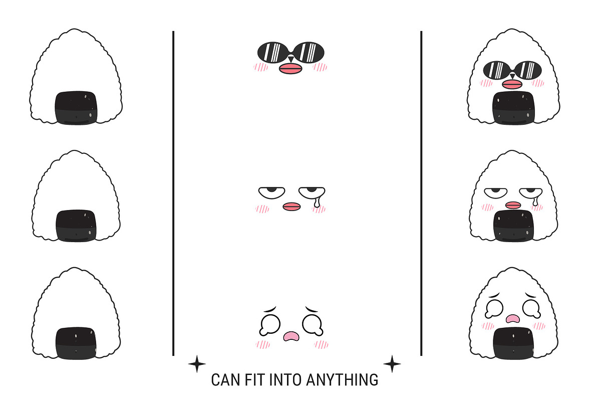 kawaii smiley face set. Cute vector, a Person Illustration by Icons (Photo 2 of 3)