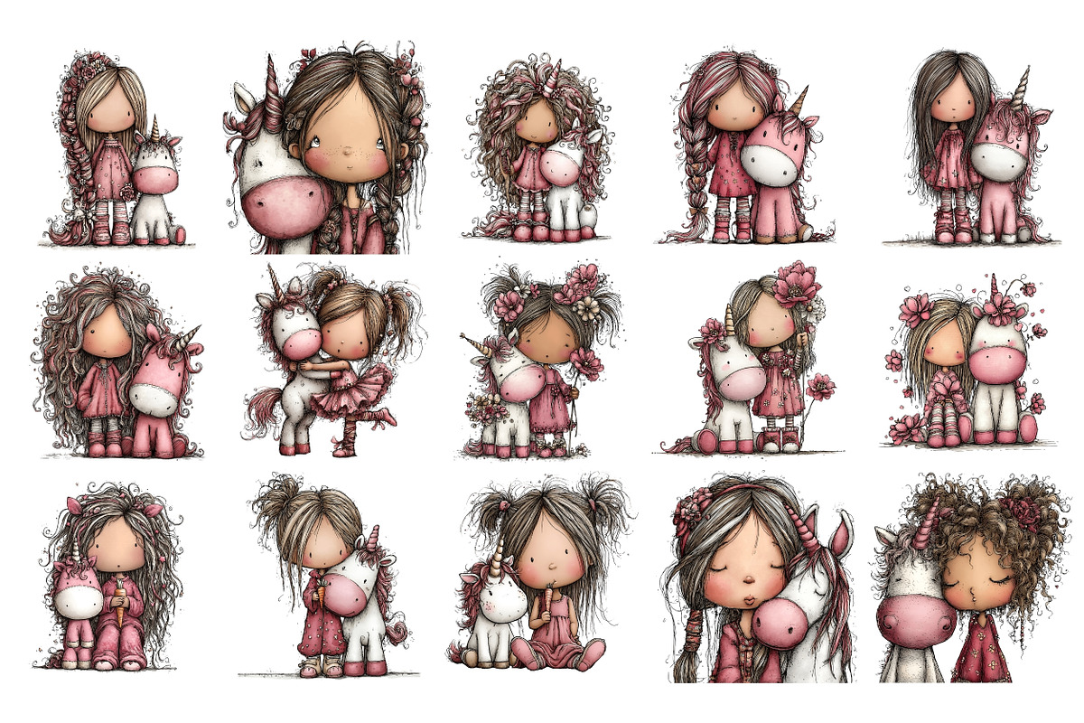 Girl With Unicorn PNG Clipart, a Person Illustration by Nicolle's Colorful Art (Photo 2 of 5)