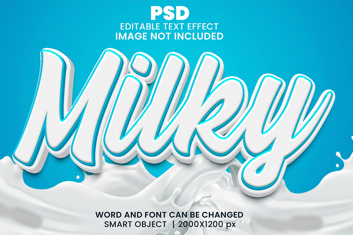 Milky 3d Text Effect Style, a Layer Style Add-On by bdrobin