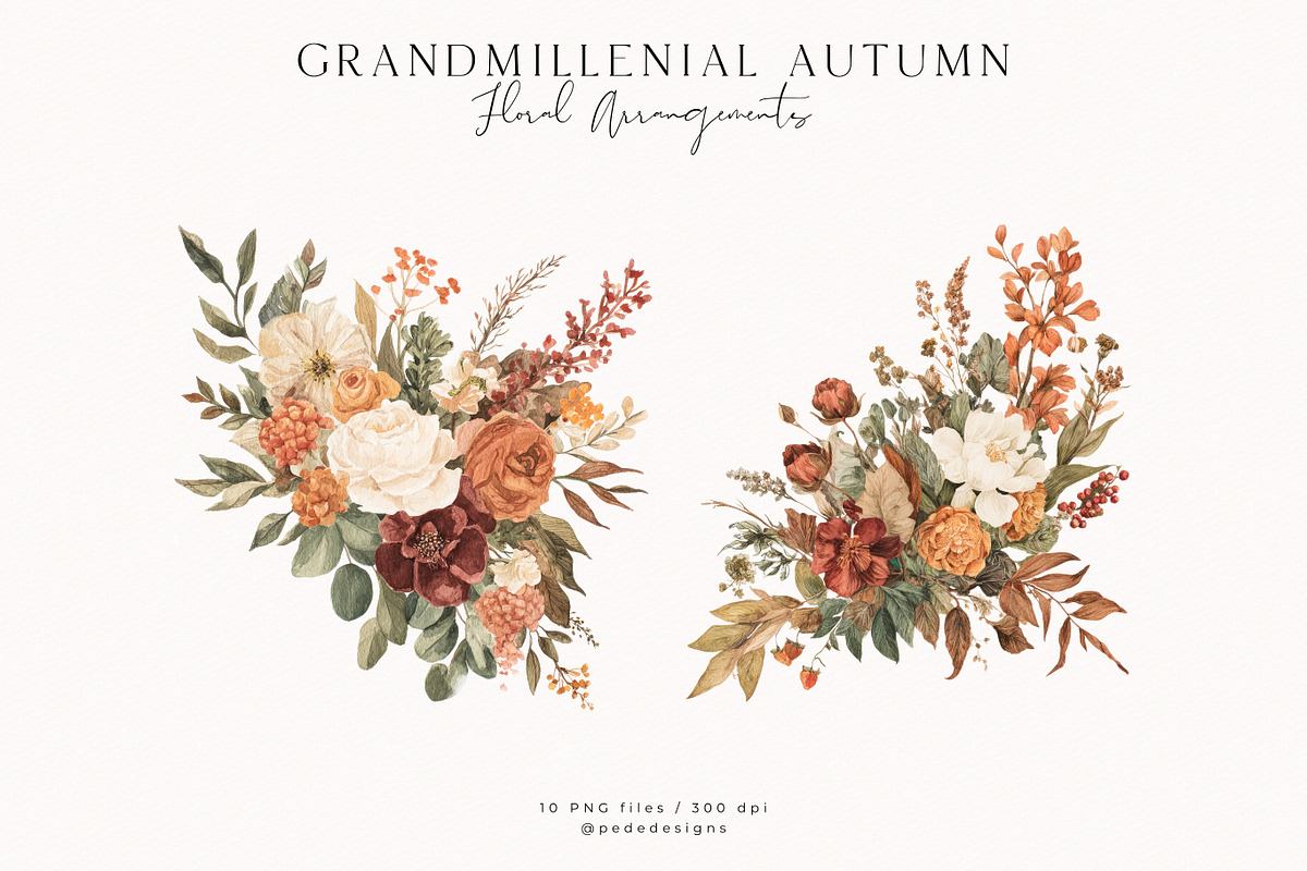 Grandmillenial Autumn Collection, a Seasonal Illustration by PeDe Designs (Photo 12 of 33)