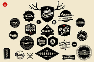 Huge set of Retro Badges, Labels