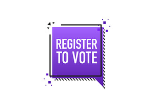 Register To Vote Purple Banner In 3D