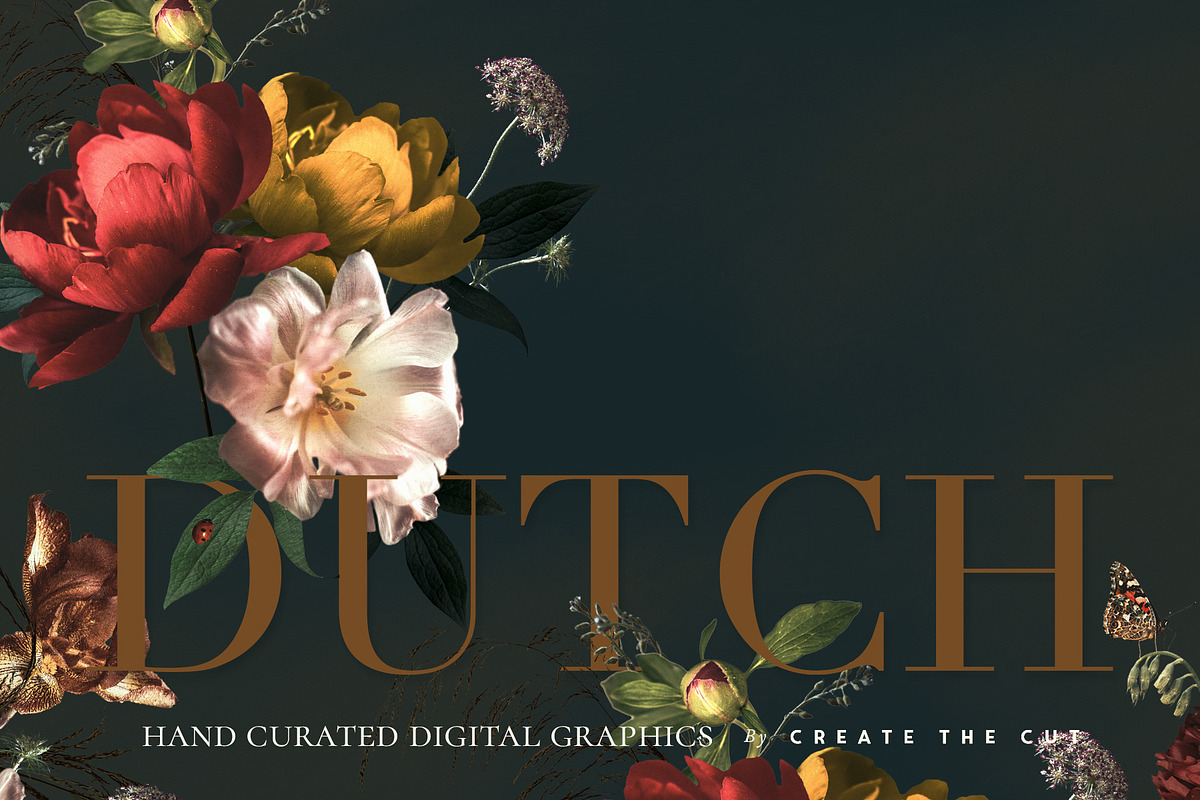 Vintage Floral Clip Art - Dutch, an Illustration by Create The Cut
