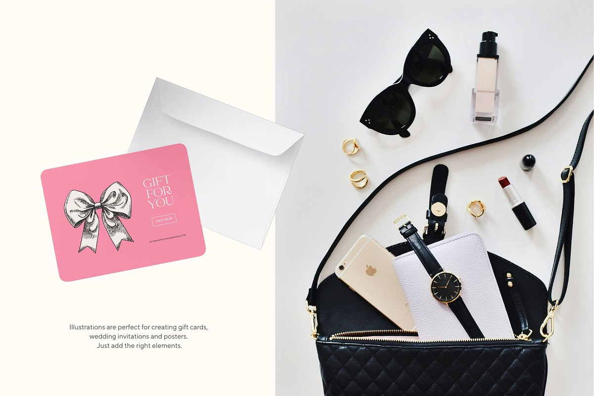 Coquette Bow Sketches, a Decorative Illustration by Elena Pimonova (Photo 3 of 10)