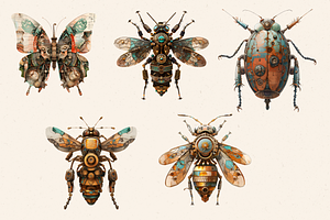 STEAMPUNK ENTOMOLOGIST CLIPART PACK