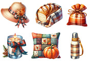 Watercolor Plaid Autumn Clipart, an Illustration by Watercolor design (Thumbnail 3 of 4)