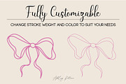 Ribbons & Bows Line Art Clipart, an Object Graphic by Ashley Katrina (Thumbnail 3 of 4)