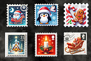 Cute Christmas Stamp & Envelope Set, an Illustration by RobertsArt (Thumbnail 3 of 6)