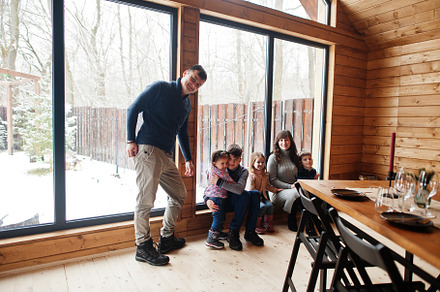 Large family in modern wooden house spending time together in wa, a Person Photo by AS photostudio