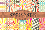 Vintage circus patterns, papercraft, a Pattern Graphic by Kiwi Fruit Punch (Thumbnail 1 of 3)