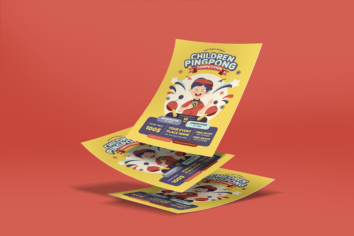 Children Pingpong Competition Flyer, a Flyer Template by Huge Dream Studio (Photo 3 of 5)