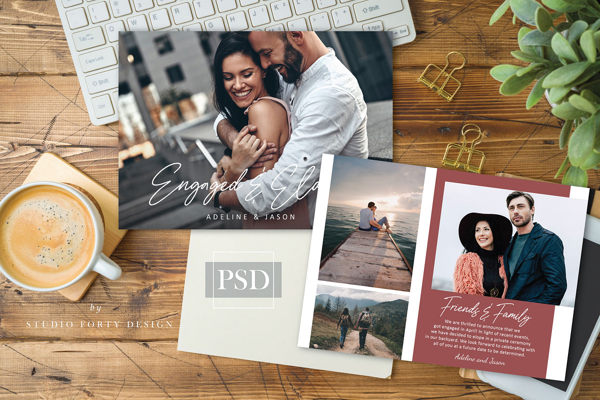 Engaged + Elope Announce E105, an Invitation Template by Studio Forty Design (Photo 4 of 6)
