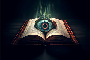 Horror Book Dead Eye. Generate Ai