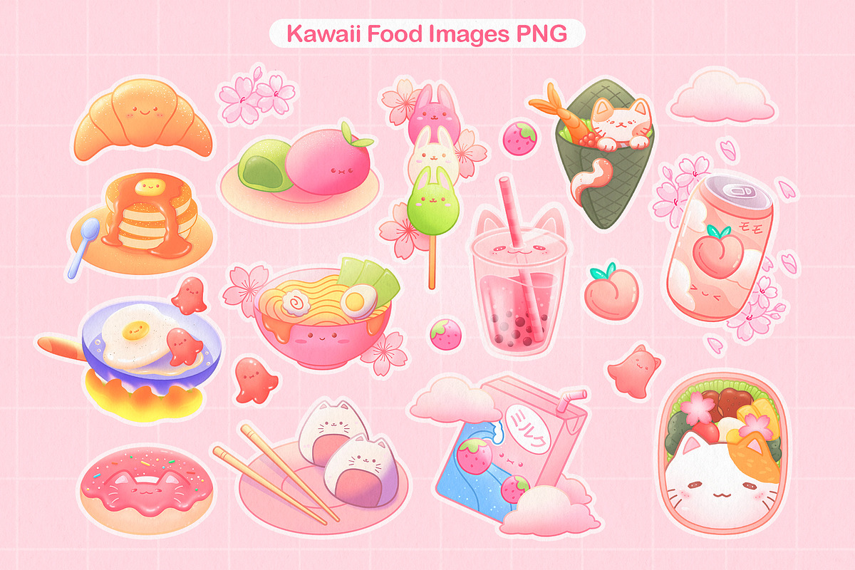 Cute Food Clipart, Kawaii Collection, a Food Illustration by InkPrintsTattoo (Photo 2 of 4)