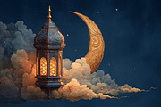 Elegant lantern beside crescent moon, a Background Photo by shahsoft (Thumbnail 2 of 2)