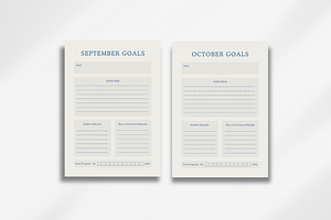 Monthly Goals Setting Planner