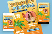 Retro Summer Music Flyer Set, a Flyer Template by Annora Studio (Thumbnail 2 of 6)