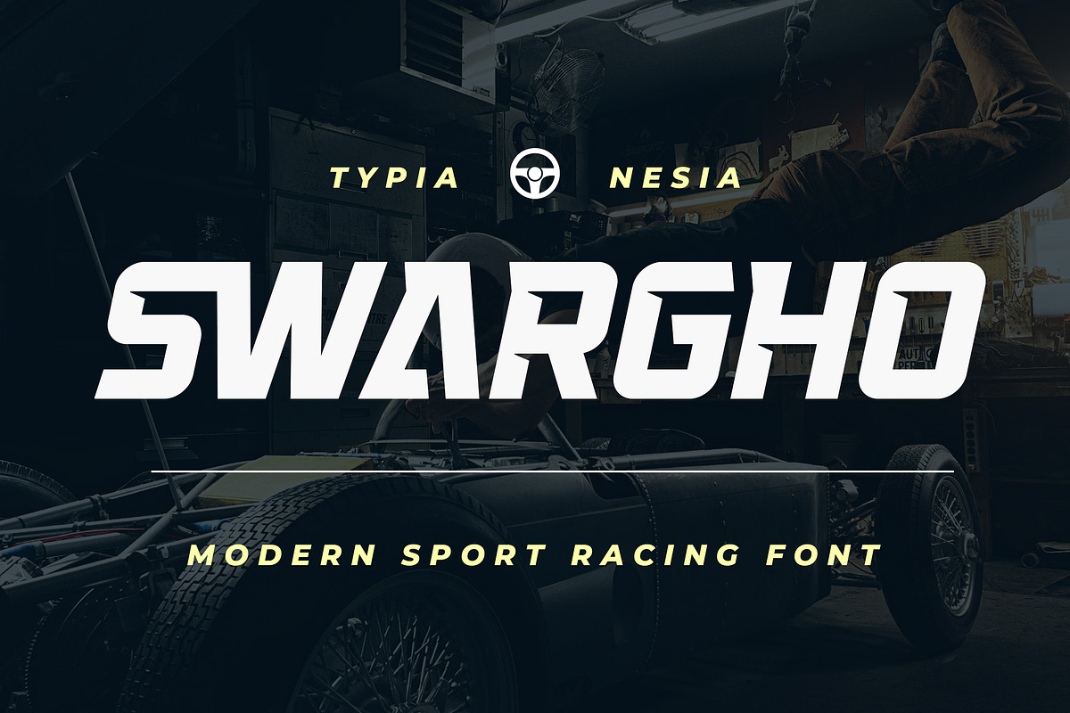 Swargho - Modern Sport Racing Font, a Sans Serif Font by Typia Nesia (Photo 1 of 15)