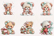 Cutie Bear Clipart Bundle, a Seasonal Illustration by CreationArt (Thumbnail 2 of 7)