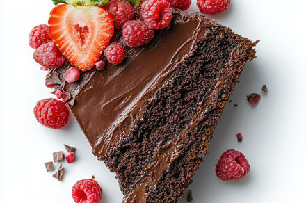 Delicious slice chocolate cake toppe, a Background Photo by Pixeness