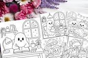 80 Cute Spooky Coloring Pages Bundle, a Brochure Template by LA Design (Thumbnail 7 of 10)